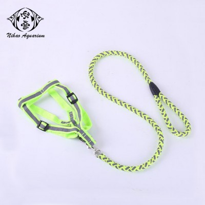 Adjustable Reflective Dog Leash and Harness Set Pet Lead Traction Rope with Harness